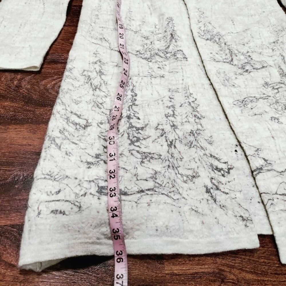 Coldwater Creek Wool Long Cardigan Beige & Gray Alpine Scenic Artsey - Picture 15 of 15
